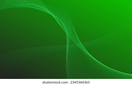 green lines curves waves graphic with smooth gradient abstract background