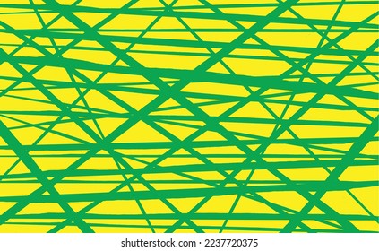The green lines overlap on the yellow background.