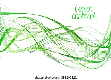 Green Lines and Pistachio Waves. Vector Illustration