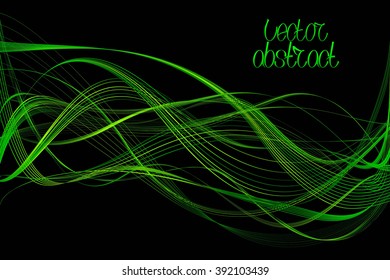 Green Lines and Pistachio Waves. Vector Illustration