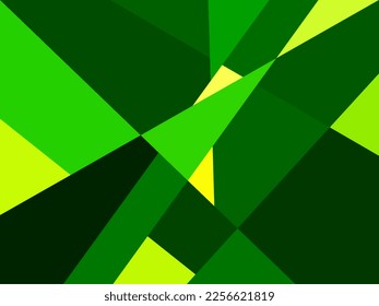 Green Lines and Triangle Shapes On Top of Each Other