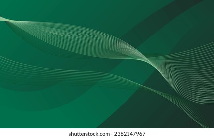 curva de onda de líneas verdes fondo abstracto de gradiente suave