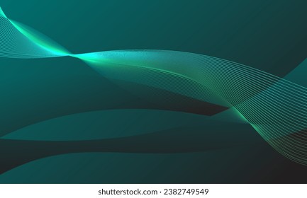 líneas verdes curvas de onda gradiente suave fondo abstracto