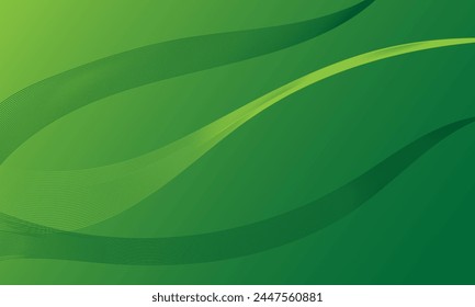 green lines wave curves with smooth gradient abstract background