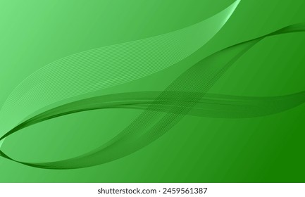 líneas verdes ondean curvas con fondo abstracto de degradado suave