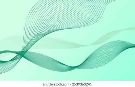 green lines wave curves smooth gradient abstract background