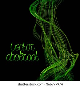 Green Lines and Yellow Waves for Your Design. Vector Illustration