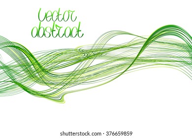 Green Lines and Yellow Waves for Your Design. Vector Illustration