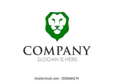 Green Lion Head Logo Vector Illustration Stock Vector (Royalty Free ...