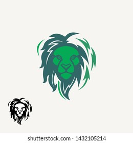 GREEN LION HEAD vector logotype 