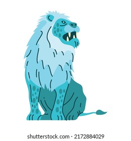 green lion wild feline animal
