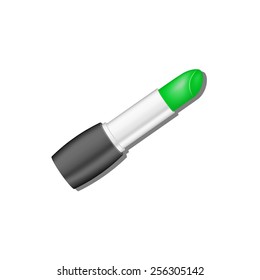 Green lipstick with shadow
