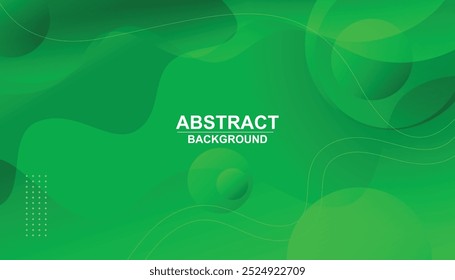 Fondo líquido verde para Anuncio de Web, volante, póster, folleto. Elementos de onda con Formas de gradiente de fluido. fondo verde. Ilustración vectorial