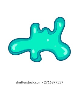 Blob líquido verde criando uma forma abstrata, orgânica e fluida com reflexos ilustrativos, adequado para elementos de design, conceitos científicos ou gráficos de desenho animado em um fundo branco