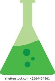 Green Liquid in Chemistry Flask Vector Graphic
