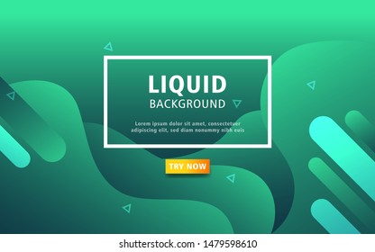 green liquid color background. dynamic textured geometric elements design with triangle decoration. can be used on posters,banner,web and any more