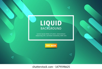 green liquid color background. dynamic textured geometric elements design with triangle decoration. can be used on posters,banner,web and any more