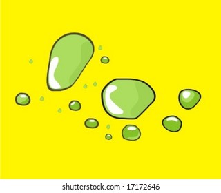 green liquid drops