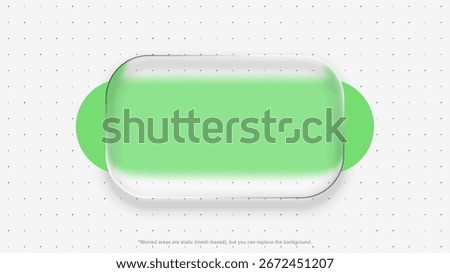 Green liquid glass morphism banner and copy space for text. Modern graphic design for business content. Data visualization background.