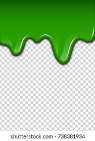 Green liquid, splashes and smudges. Slime vector illustration.