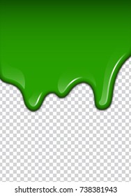 Green liquid, splashes and smudges. Slime vector illustration.