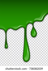 Green liquid, splashes and smudges. Slime vector illustration.