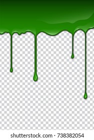 Green liquid, splashes and smudges. Slime vector illustration.