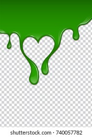 Green liquid, splashes and smudges. Slime vector illustration.