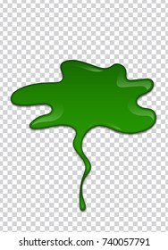 Green liquid, splashes and smudges. Slime vector illustration.