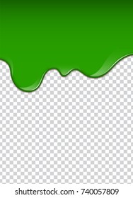 Green liquid, splashes and smudges. Slime vector illustration.