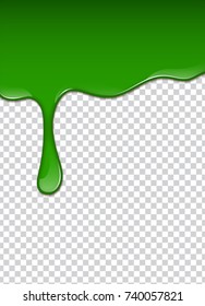 Green liquid, splashes and smudges. Slime vector illustration.