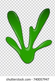Green liquid, splashes and smudges. Slime vector illustration.