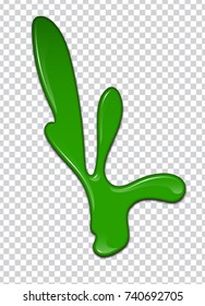 Green liquid, splashes and smudges. Slime vector illustration.
