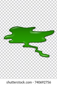 Green liquid, splashes and smudges. Slime vector illustration.
