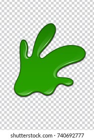 Green liquid, splashes and smudges. Slime vector illustration.