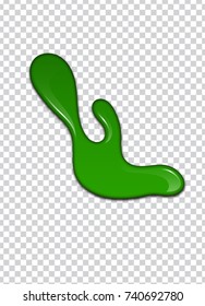 Green liquid, splashes and smudges. Slime vector illustration.