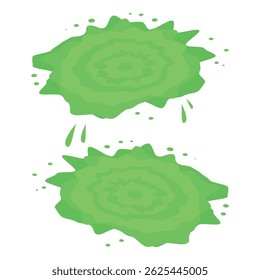 Green liquid is splashing and making abstract shapes