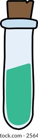 Green Liquid in Test Tube Vector
