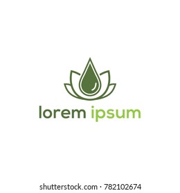 green liquid water drop logo vector illustration
