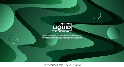 Fundo abstrato das ondas líquidas verdes. Design de padrão de forma de onda de fluxo líquido. Banner de onda realista. Vetor eps10