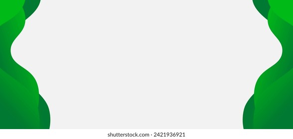 green liquid wave abstract border frame background banner element design	