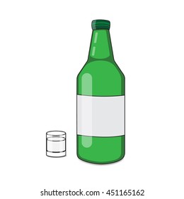 Green Liquor bottle .