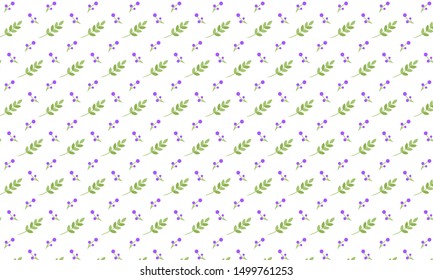 Green Lisianthus Leaves Purple Dots Pattern Background