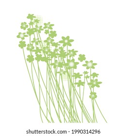 Pequeñas flores verdes y simples. Ilustración del vector