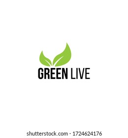 green live logo.Conceptual vector illustration in flat style design.Isolated on background.