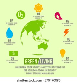 Green living concept infographic