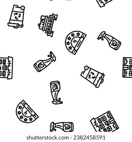 green living eco vector seamless pattern thin line illustration