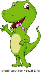 green lizard cartoon waving