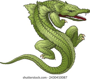 Green Lizard Dragon vector #1043