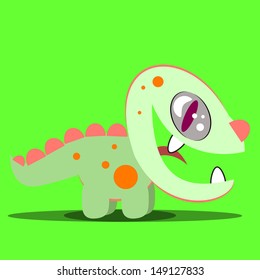green lizard monster, in profile, with its open willows.